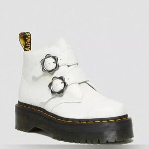 DEVON FLOWER BUCKLE LEATHER PLATFORM BOOTS dr marten’s
